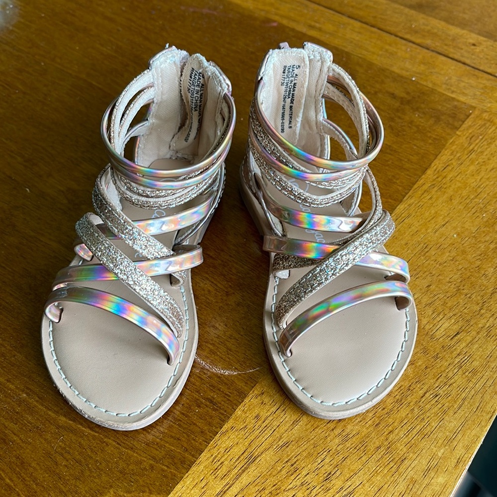 Toddler girls sandals, Cat and Jack, size 5. Worn once.